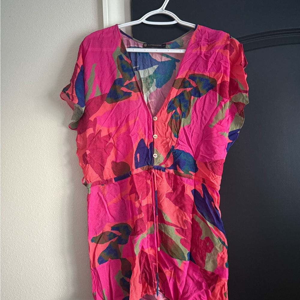 Vici Pink Floral Swim Coverup